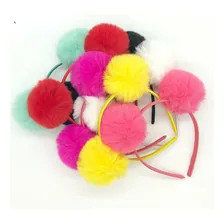 6 Tiaras De Pompom Encapadas Modelo Infantil Cores Cor Cores Variadas Foto mini 1