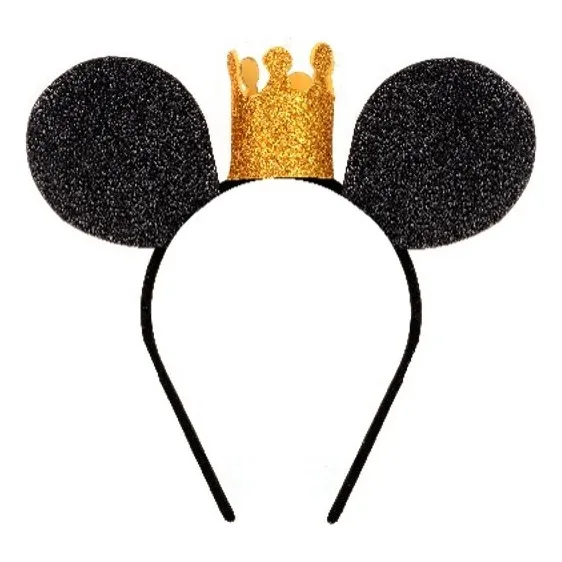 6 Tiaras Mickey Mouse Para Festa E Lembrancinha Cor Preto Foto 1
