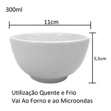 6 Tigela Cumbuca Japonesa Bowl 300ml Porcelana Açai Caldo Cor Branco Foto mini 2
