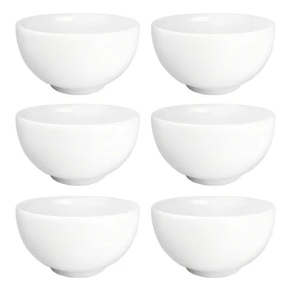 6 Tigelas Cumbuca Porcelana Branca 500ml Sopas E Caldos Foto 1