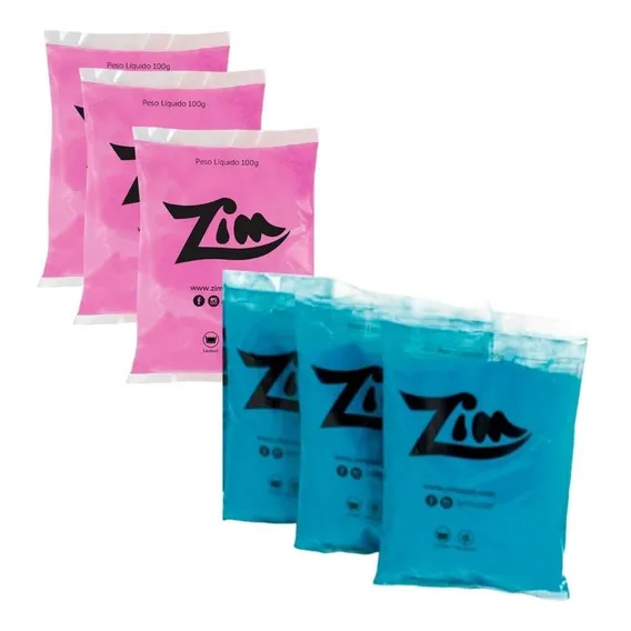 6 Tinta Em P贸 Warna P贸 Colorido Ch谩 Revela莽茫o 3 Azul + 3 Rosa Foto 1