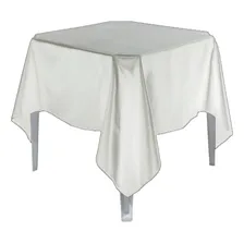 6 Toalha De Mesa Quadrada De Cetim 1,50x1,50 Festa Buffet Cor Branco Foto mini 1
