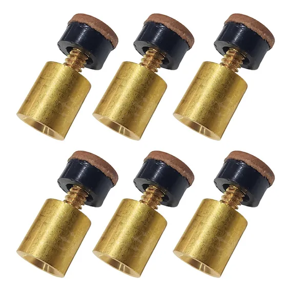 6 Un Virola Com Sola De Rosca 10mm Taco De Bilhar Sinuca Cor Dourado Foto 1