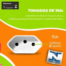 6 Unid. Tomada Dupla Pluzie Sistema X 10a Branca Com Caixa Sobrepor Cor Branco Foto mini 2