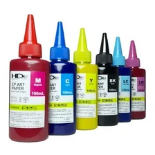 6 X 100ml Tinta Pigmentada Papel Couche E Fotográfico L805 Tinta 6 Cores (frascos De 100ml) Foto mini 1