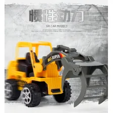 6 X Mini Carrinhos Construção Trator Escavadeira Caminhão Cor Amarelo Foto mini 4