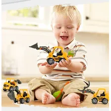 6 X Mini Carrinhos Construção Trator Escavadeira Caminhão Cor Amarelo Foto mini 2