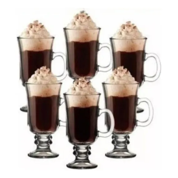 6 Xícaras Caneca Taça Café Cappuccino Dolce Gusto 250ml Cor Transparente Cofee Foto 1