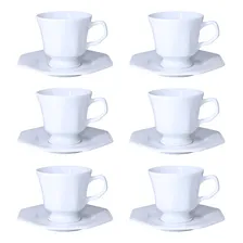 6 XĂcaras Chá Com Pires Prisma Porcelana Schmidt 2a Linha Foto mini 1