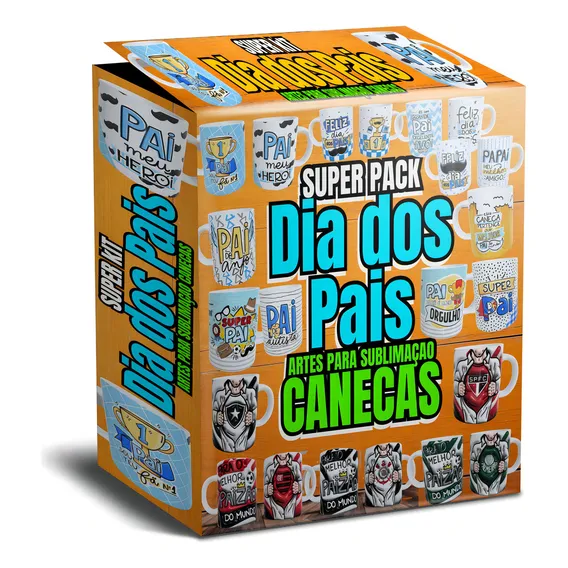 60 Artes Caneca Dia Dos Pais Pacote Kit Sublimação +bônus Foto 1