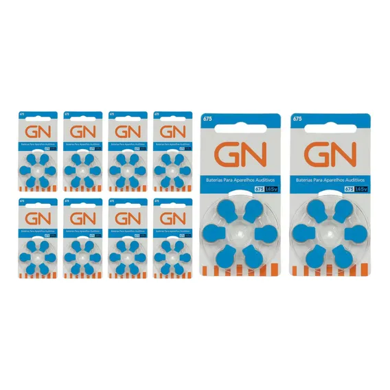 60 Baterias Gn Resound Aparelho Auditivo - Tam 675 - Azul Foto 1