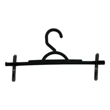 60 Cabides Saia Calça Bermuda Plástico Preto Com Prendedores Foto  mini 1