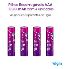 60 Pilha Recarregável Aaa 1000mah Caixa Com 15 Cartela Elgin Foto mini 4