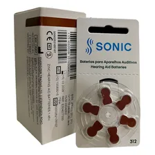60 Pilhas Bateria Auditiva Tamanho 312 Sonic 10 Cartelas Cor Marrom Foto mini 3