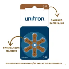 60 Pilhas Baterias 312 Pr41 Aparelho Auditivo - Unitron Foto mini 3