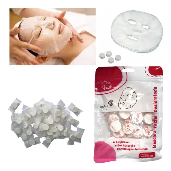 60un Máscara Descartável Desidratada Limpeza Facial Foto 1