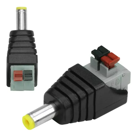 60x Conector P4/dc Macho Com Borne 2.5 5.5mm Engate Rápido Foto 1