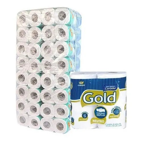 64 Rolos De Papel Higiênico Gold Folha Dupla 30m Foto 1