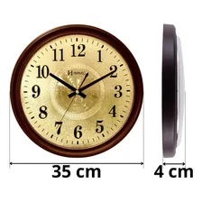 6468 084 Rel贸gio Parede Marrom Retr么 35 Cm Silencioso Herweg Foto mini 2
