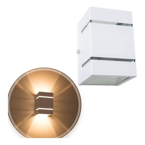 6x Arandela 2 Focos E Frisos Externa Parede Muro St327 Estrutura Branco 110v/220v (bivolt) Foto 1