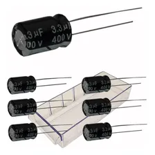 6x Capacitor Eletrolitico 3,3uf X 400v 3.3uf X 400v 105 Foto  mini 1