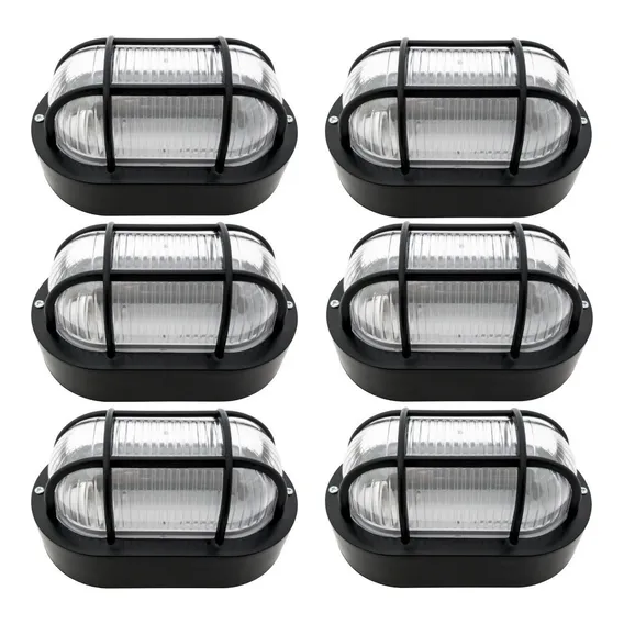 6x Luminária Arandela Tartaruga Preta Parede Externa Estrutura Preto 110v/220v (bivolt) Foto 1
