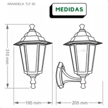 6x Luminária Externa Rústica Preta Tlf26 Colonial Taschibra 110v/220v Foto mini 3