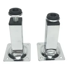 6x Pé Para Móveis Regulável Quadrado Cromado Aço 10cm (6 Uni) Foto mini  2