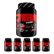 6x Protein Fusion Whey Isolate 900g - Kit Atacado Cx Fechada Sabor Chocolate Foto  mini 1