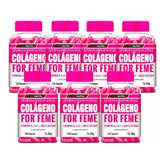 7 Colágeno Hidrolisado C/ Betacaroteno + Vitamina C 840 Caps Sabor Sem Sabor Foto 1