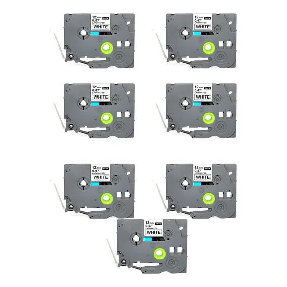 7 Fitas Compatível Para Brother Pt-h110 Pt-h105 Tze 231 12mm Cor 12mm Branca Foto 1