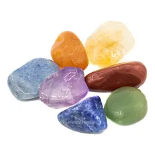 7 Pedras Dos Chakras Naturais Cristais Pequenas Kit Mistos Foto  mini 1