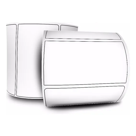 7 Rolos Etiqueta Couchê 80x30 Cor Branco Foto 1