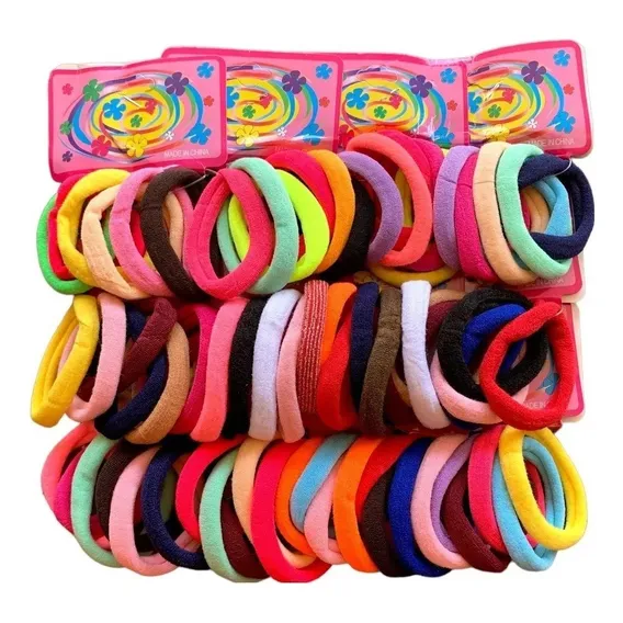72 Xuxinha/rabicó/elásticos De Meia Calça De Cabelo Colorida Foto 1
