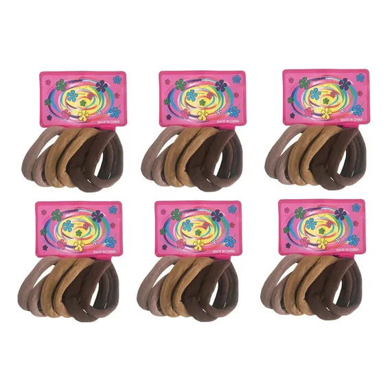 72 Xuxinha/rabicó/elásticos De Meia Para Cabelo - Marrom Foto Foto 1