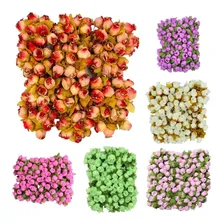 720 Mini Rosas Flores Rosinhas Artificiais Cetim 5 Pct Flor Foto mini 1