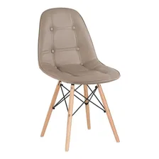 8 Cadeiras Charles Eames Estofada Botonê Cores Assento Nude Foto mini 2