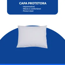 8 Capas Protetora Impermeável De Travesseiro Com Zíper 70x50 Cor Branco Foto mini 4