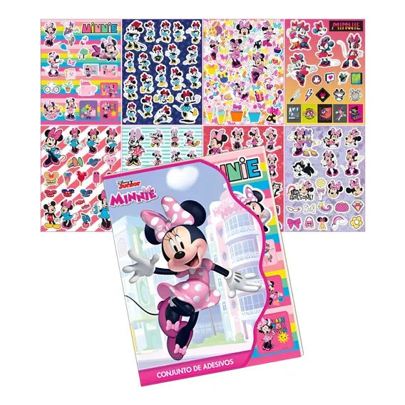 8 Cartelas De Adesivos Infantis Stickers Minnie V.m.p Foto 1