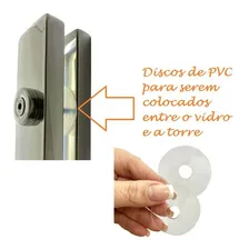 8 Coluna Torre Vidro 12mm Guarda Corpo 50cm Inox 304 Foto mini 3