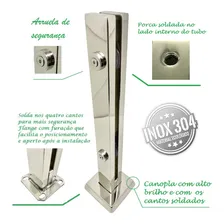 8 Coluna Torre Vidro 12mm Guarda Corpo 50cm Inox 304 Foto mini 4