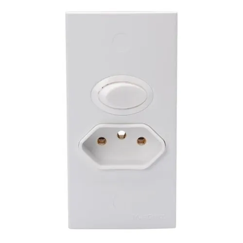 8 Conjunto Tomada M贸veis 2p+t 10a Com Interruptor Branco Foto 1