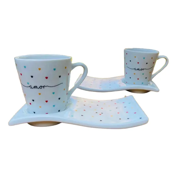 8 Kits Xícara / Caneca Mais Pratinho Decorado Foto 1