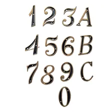 8 Letras Números Residenciais Apartamento Pvc Cor Preto/dourado Foto mini 1