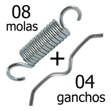 8 Molas Jump 8 Cm + 4 Bigodes Ganchos Jump Mini Cama Elastica Trampolim Academia Foto mini 1