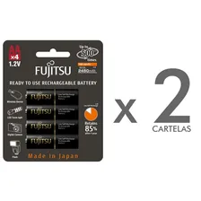 8 Pilhas Aa Recarregáveis 500x Fujitsu Eneloop Pro 2550mah Foto mini 2