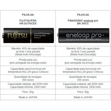 8 Pilhas Aa Recarregáveis 500x Fujitsu Eneloop Pro 2550mah Foto mini 4