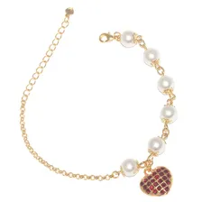 8 Pulseiras Madrinhas Coração Marsala Folheado Comprimento 18 Cm Diâmetro 18 Cm Foto mini 1