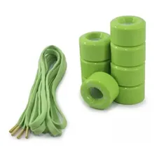 8 Rodas Cherry Patins Quad Hd 53mm + Cadarço(diversas Cores) Cor Verde Foto mini 2