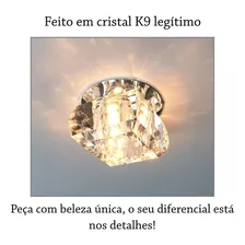 8 Spot De Cristal Embutir Sala Banheiro Corredor Inox Ali05 Foto mini 4